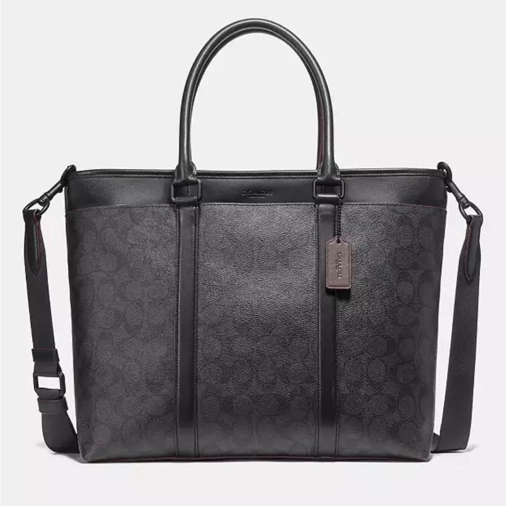 Coach Black Signature Canvas Tote